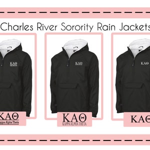 Kappa Alpha Theta/Theta/Sorority Charles River Rain Jacket/Choose Your Design/Recruitment/Birthday/Christmas/Bid Day/Greek Letters/Big/Lil