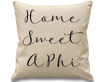 Alpha Phi // A Phi // Sorority Canvas Pillow // 17x17 // Home Sweet Pillow // Sorority and Greek Gift Item// Big Little Gift