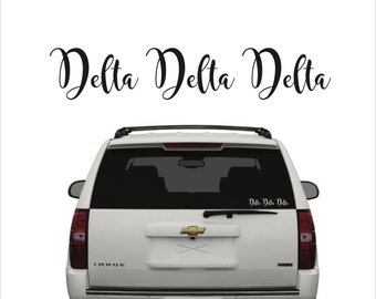 Delta Delta Delta // Tri Delta // Sorority Vinyl Car Window Decal (Magnolia Sky) // Laptop Decal // Greek Letters Sticker Decal