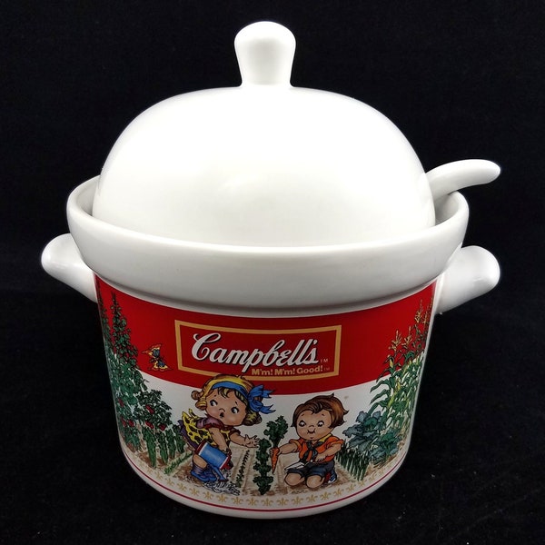 Vintage 1993 Campbells Soup Kids Ceramic Tureen Ladle Westwood International