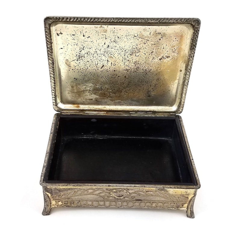 Vintage Metal Trinket Keepsake Jewelry Box Occupied Japan - Etsy