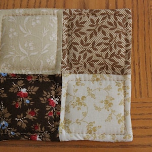 Quilted Coaster,Coaster,Four Patch Block Coaster,Candle Mat
