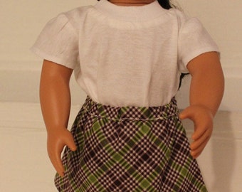 Doll Clothes,18 inch Doll Clothes,Doll skirt and top,American Made Doll Clothes