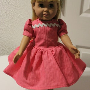 Doll Dress,18 inch Doll Dress,Pink Doll Dress,Doll Clothes,18 inch Doll Clothes