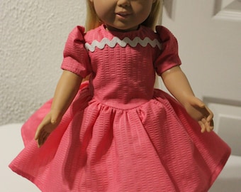 Doll Dress,18 inch Doll Dress,Pink Doll Dress,Doll Clothes,18 inch Doll Clothes