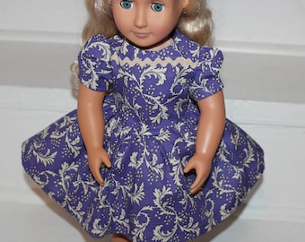 Doll Dress,Retro'46 Doll Dress,18 inch Doll Dress,Doll Clothes,Purple Doll Dress,Dress