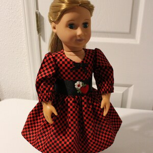 Christmas Doll Dress, 18&quot; Doll Dress, Red Doll Dress