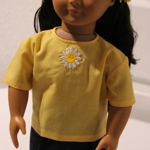 Shorts Set,Doll Clothes,18 inch Doll Clothes,Yellow and Denim Shorts Set