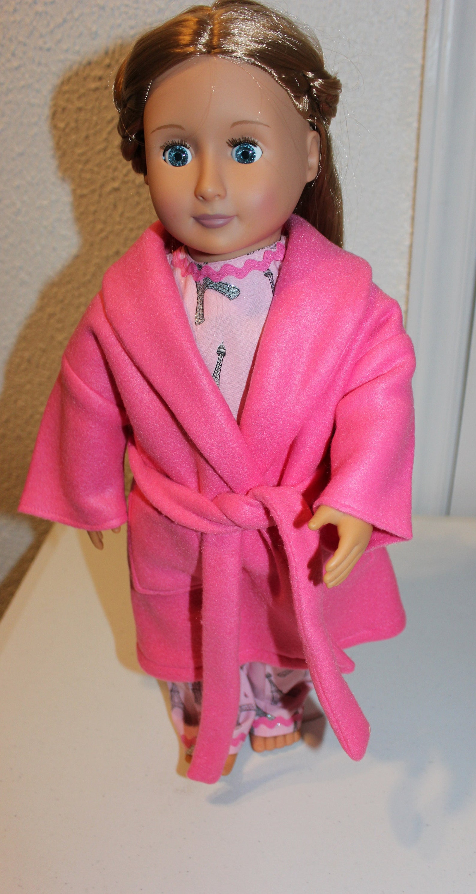Doll Robe, 18 Inch Doll Robe, Pink 18