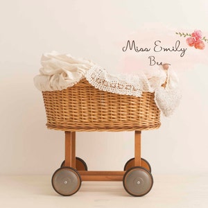 Digital Prop Backdrop Newborn Photography - Wicker Pram x 2