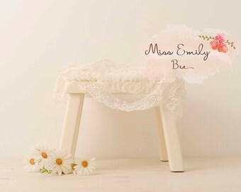 Four Cream Stools - Digital Backdrop Prop for Newborn Photography