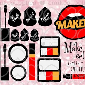 Makeup set 5 cut file SVG EPS JPEG Makeup Lipstick Makeup artist