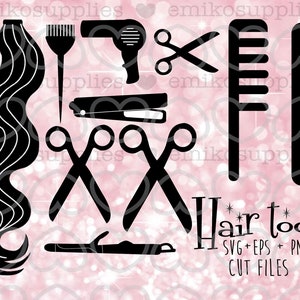 Hair tools Cut file SVG EPS JPEG Stylist Hair stylist Barber