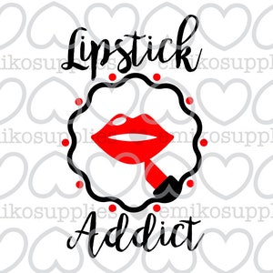 Lippenstift-Süchtiger SVG EPS JPEG Make-up Lippenstift-Make-up-Süchtiger