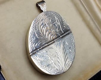 Tabatière à pilules ovale à double compartiment, pendentif vintage en argent européen, cadeau idéal pour les meilleurs amis