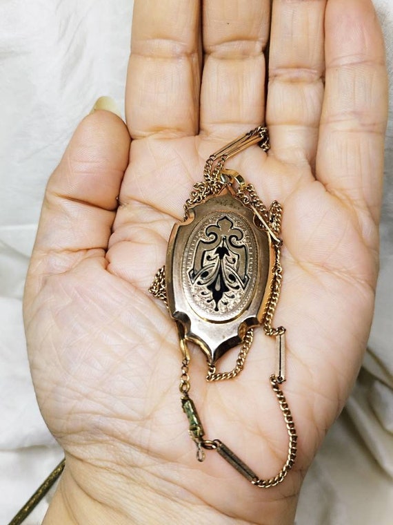 Locket 18k pendant necklace antique vintage 17th … - image 8