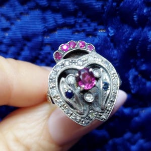 Bague Claddagh vintage romantique victorienne en forme de cœur, cadeau pour elle, amour