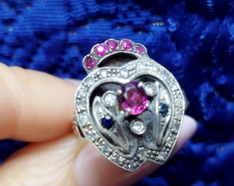 Vintage Claddagh Ring Romantic Victorian Heart Gift for Her Love