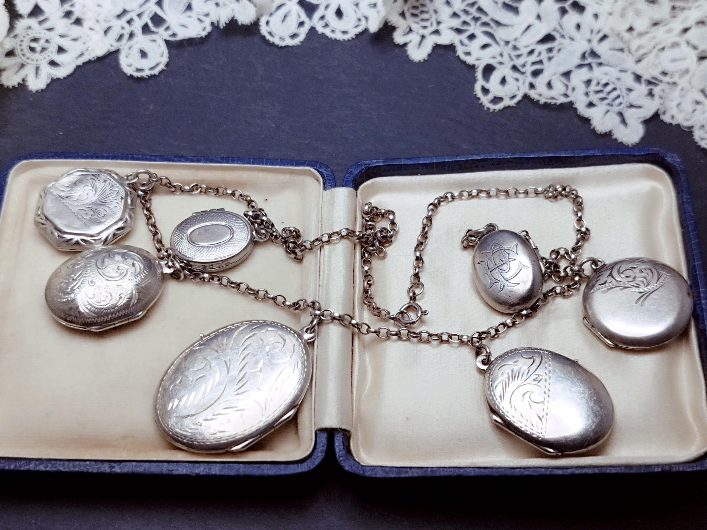 7ロケットネックレス シルバー ビクトリア朝時代 アンティークフォト