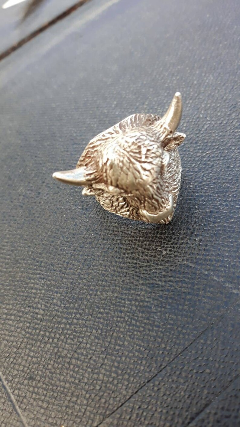 Large Buffalo Silver Ring,Buffalo Vintage Silver Ring Silver Handmade Ring Toro Solid Silver Ring,Handmade Silver