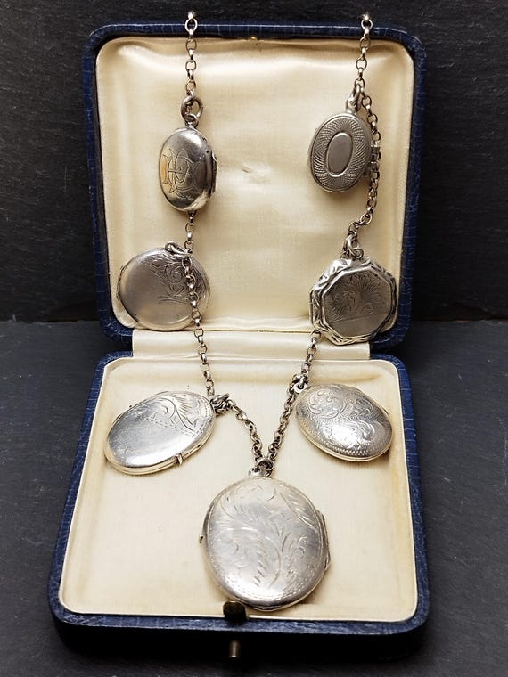 7ロケットネックレス シルバー ビクトリア朝時代 アンティークフォト