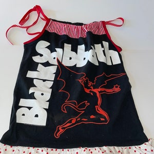 Girls size 6/7 Dress made from Repurposed Classic Heavy Metal T-Shirt - One of a Kind