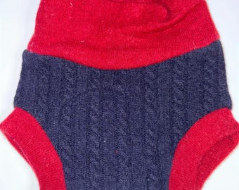 Small 2-8M 10-15 lb Handmade Wool Diaper Cover Upcycled Wool Soaker Breathable Cloth Cover Eco-Friendly Baby - Blues