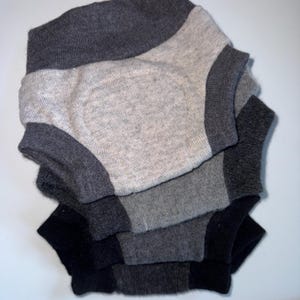 Empapador de lana para bebé, talla mediana, 6-18 M, 15-22 libras, con zona húmeda - Grises y negros