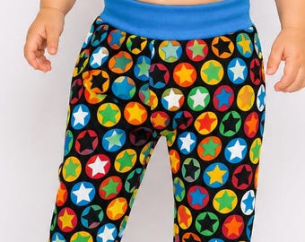 18M Baby Toddler Harem Pants Cotton Knit Fold Over Yoga Waist - Assorted Styles to Choose