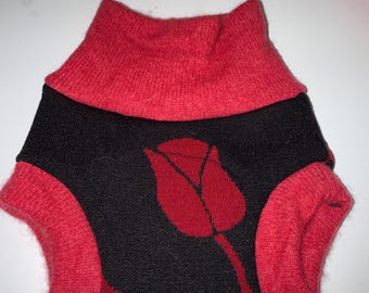 XS Preemie - 3M 5-10 lbs Repurposed Wool Diaper Cover with Felted Liner - Floral & Prints