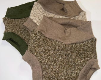Upcycled Wool Diaper Soaker - Earth Tones, Felted Liner - Medium 6-18M, 15-22 lb