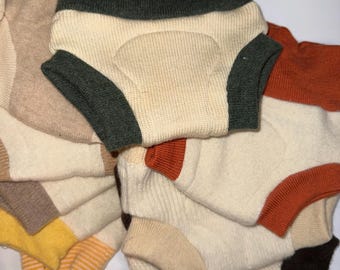 XS Preemie - 3 M 5-10 pond Hergebruikte wollen luierhoes met vilten voering - ivoor crème