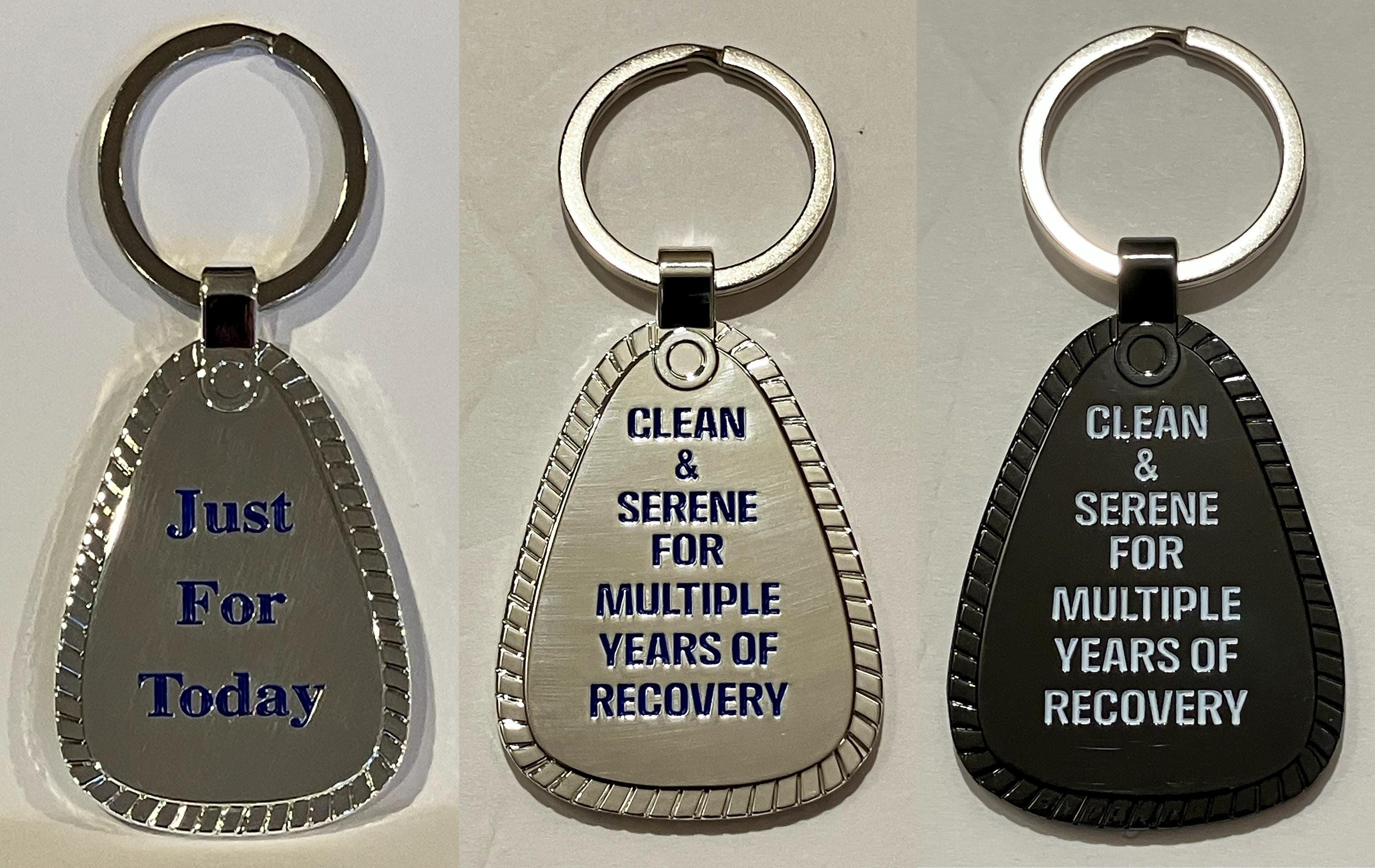 Just for Today-clean & Serene NA Metal Key Tag - Etsy