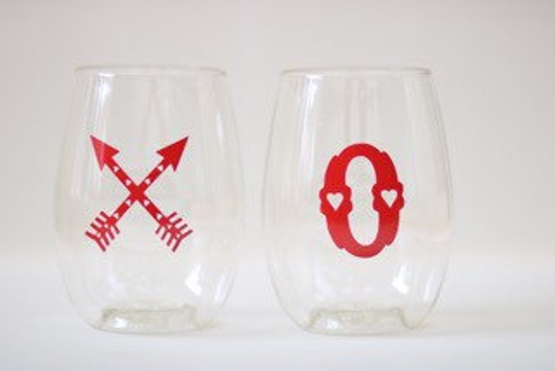 Xoxo Stemless Wine Glasses Set Of 4