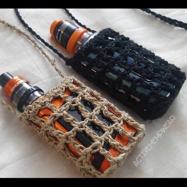 Collar de funda Vape Mod. Ganchillo de cáñamo. Smok, Aspire, pedido personalizado