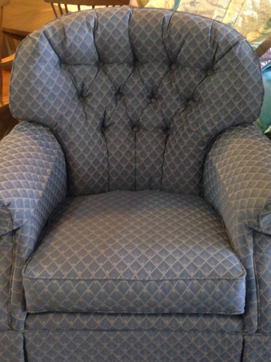 Vintage Lazy Boy Swivel Rocker Chairs Pair Blue Etsy