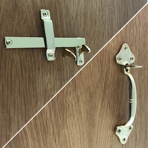 Handmade Polished Brass Door Thumb Latch Set