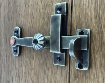 Solid Brass Bronze Antique Drop Bar Gate Door Latch Rustic Vintage Traditional