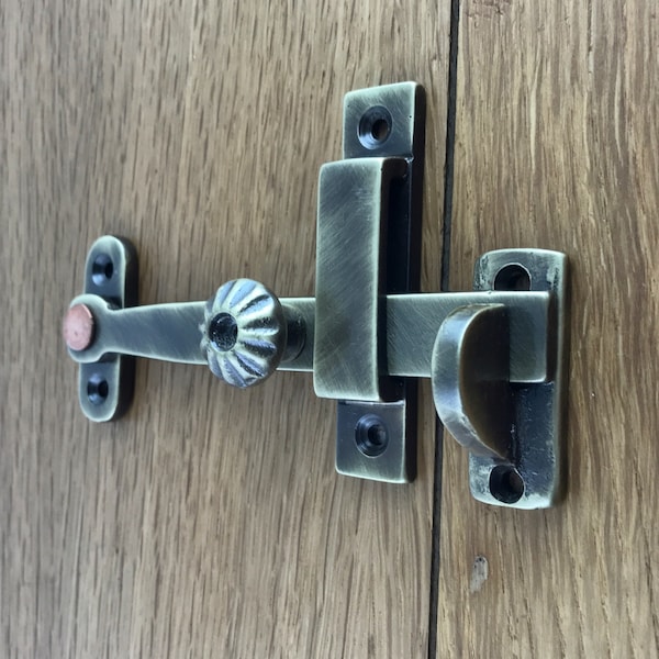 Solid Brass Bronze Antique Drop Bar Gate Door Latch Rustic Vintage Traditional