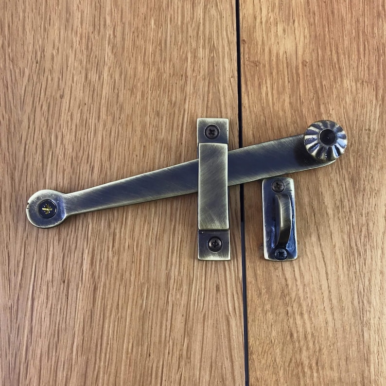 Solid Brass Bronze Antique Drop Bar Gate Door Latch Rustic Etsy