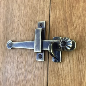 Solid Brass Bronze Antique Drop Bar Gate Door Latch Rustic Vintage Traditional No2