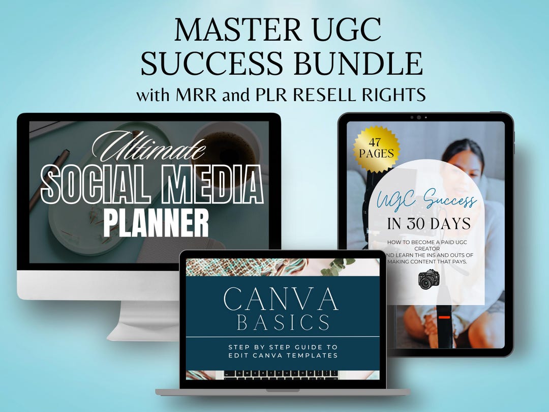UGC Basics Bundle | Social Media Planner | Canva Guide | PLR & MRR ...