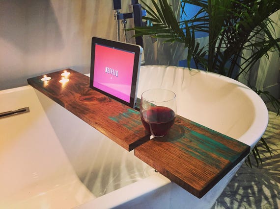 bath tray bathroom decor bath caddy wine glass rack ipad iphone candles champagne glass boho gift idea christmas valentine day