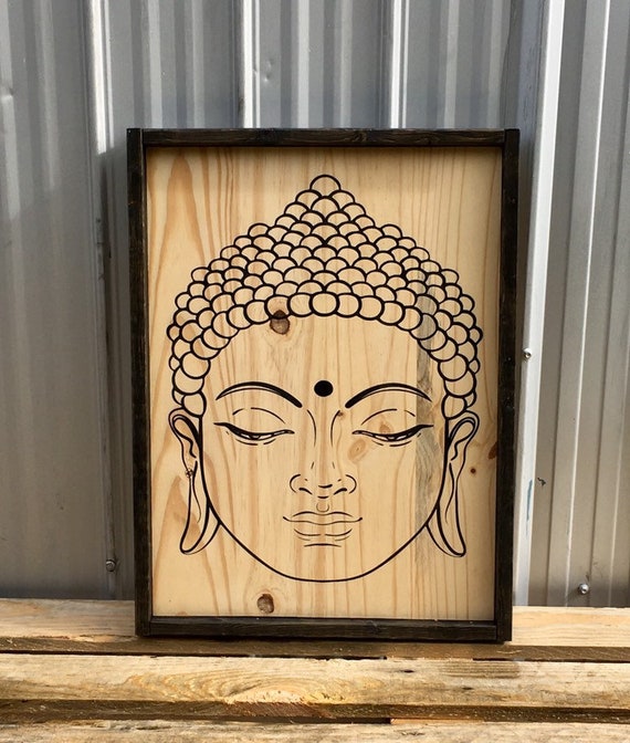 buddha wood sign 25"x 16"x1.5"zen good vibe namaste meditation travel yoga home decor bedroom boho decor living room wall art gift idea