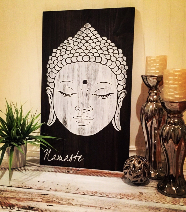 Buddha Wood Sign 25x 15x 1 Zen Good Vibe Etsy