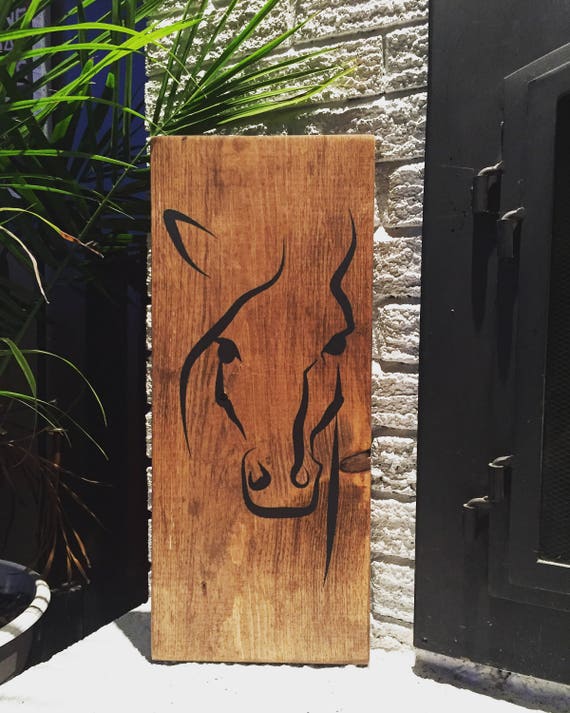 horse wood sign 22"x 9.5" horse panting western horse riding home decor bedroom living room cowboy wood art cowgirl country music horse art