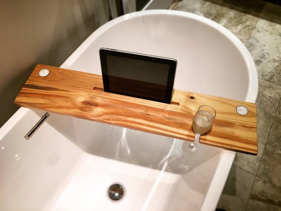 bath tray natural woodbathroom shelf boho decor bath caddy wine glass ipad holder iphone candles holder champagne relax gift christmas