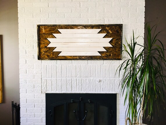 wall art 46"x19"x2" geometric wood sign boho design aztec decor chevron home decor bedroom wood wall living room gypsy decor reclaimed wood