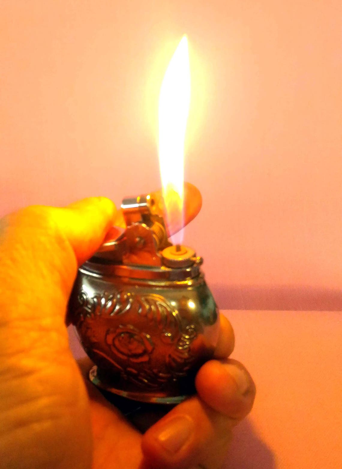 Table Lighterclassic Rose Designstainless Steelgas Lighterdecorate