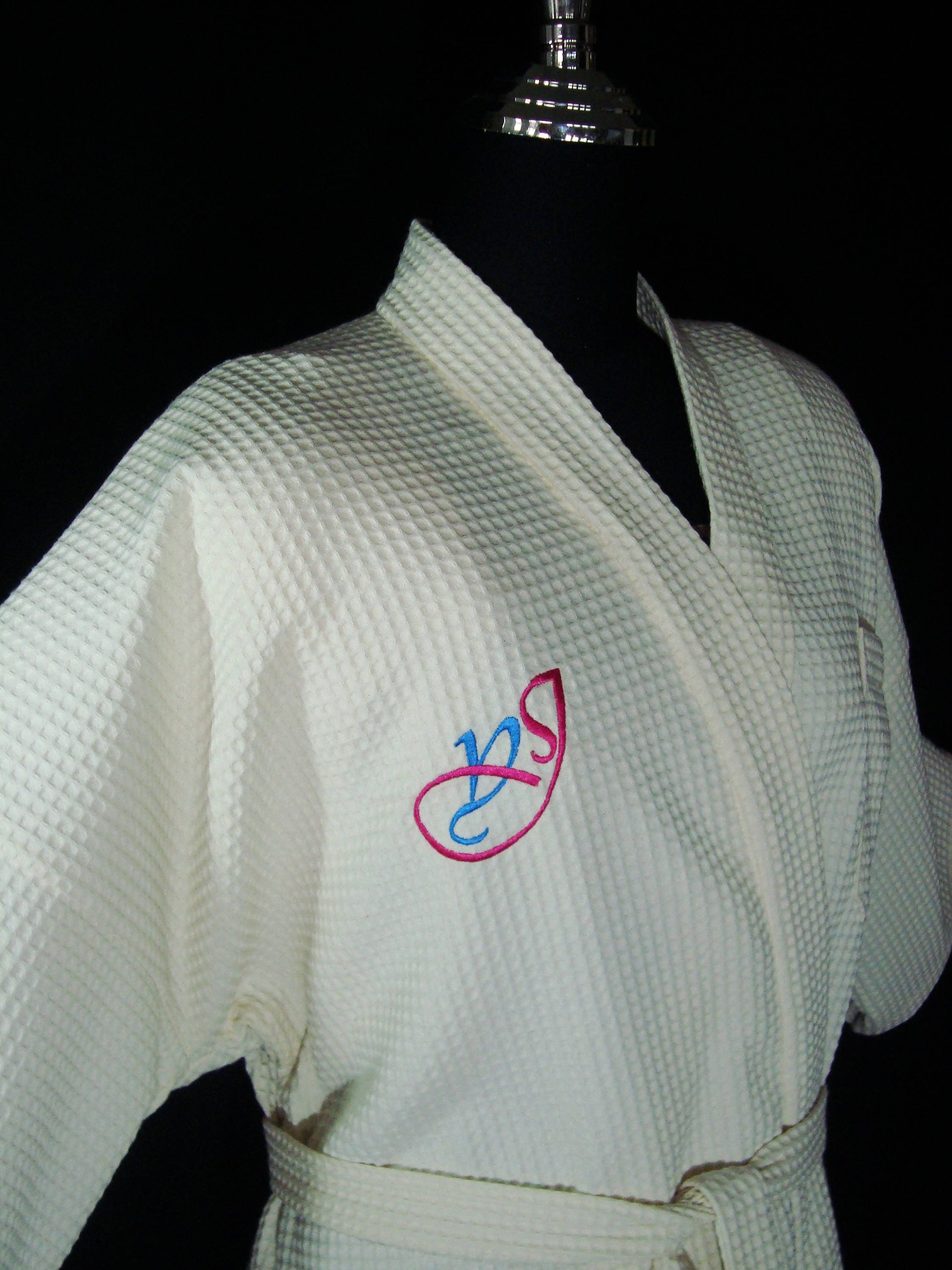 Cotton Waffle Fabric Bathrobe Raw yarn color Kimono Etsy